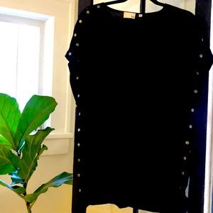 Wilfred black tunic with silver buttons down sides